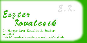 eszter kovalcsik business card